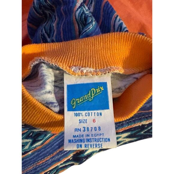 Vintage 80s 90s AOP Surf Skate Tee & Neon Shorts Set Kids Size 6 NWOT - Picture 4 of 6